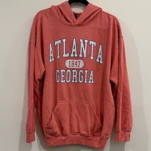 Atlanta Georgia Pink Hoodie Sweatshirt, Woman’s XL
